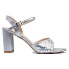 Lunar Womens Shoes Metallic Adults Ladies Heels Silver Buckle Diamante Size