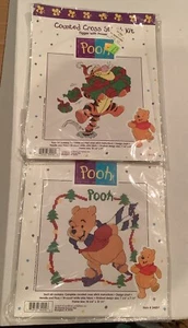 Winnie-the-Pooh & Tigger Counted Cross Stitch Lot (2) Christmas #34016 And 34014 - Picture 1 of 10