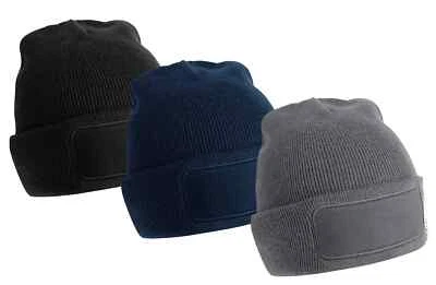 Bonnet Tricoté Recyclé Beechfield Original De Ski Noir Gris Ou Bleu - Photo 1/2