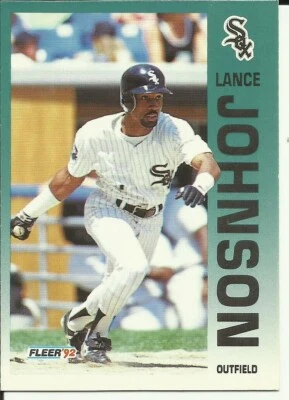 1992 Fleer Baseball Card #87 Lance Johnson WHITE SOX (JL87-1) - Image 1 of 2