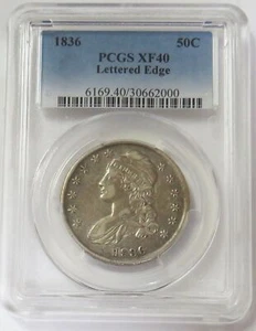 1836 LETTERED EDGE CAPPED BUST HALF DOLLAR 50C PCGS - Picture 1 of 3