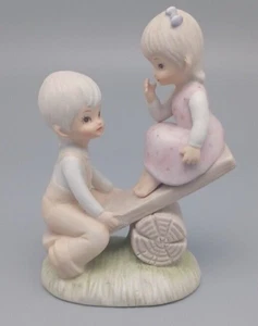 Vintage 1982 Lefton Christopher Collection Children on Teeter Totter Figurine - Picture 1 of 9
