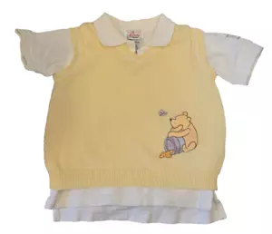 RARO DISNEY Store bambino bambino Winnie The Pooh maglione canotta polo 18-24 2T - Foto 1 di 5
