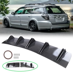 Difusor de parachoques labio trasero aletas de tiburón divisor carbono para Subaru Outback 2001-2020 - Imagen 1 de 13