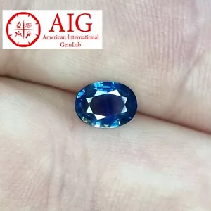 Natural Sapphire 0.98cts, Blue, Oval, AIG gemstone certificate - Picture 1 of 15