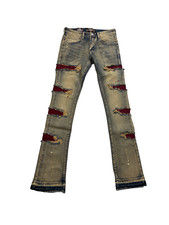 Men DENIMICITY Zombie Ripped Denim Stacked Jeans