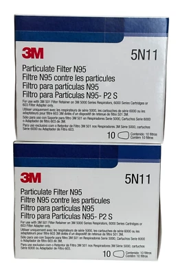 3M Particulate Filter N95 for 3M Respirator 10 Filters Per Box 2 Boxes - Image 1 of 4