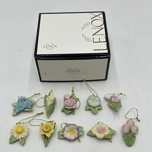 Lenox Mini Juego de Adornos 10 Piezas “Flores Celebrando” Excelente Estado con Caja - Imagen 1 de 6