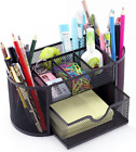 Desk Supplies Organizer Multi-Functional Stationery Caddy Mesh Oval Pencil Holde