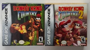 2 Game Boy Advance GBA Games Lot - CIB, Retro, Donkey Kong County 1, 2 - Afbeelding 1 van 7