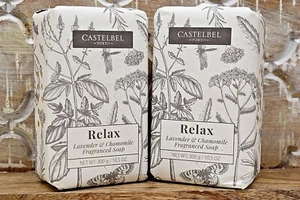 2 CASTELBEL Porto Relax Lavender & Chamomile Fragranced Soap Bars Cruelty-Free - Picture 1 of 2