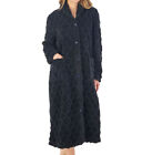 Dressing Gown Ladies Slenderella Button Up Soft Honeycomb Fleece Housecoat Robe