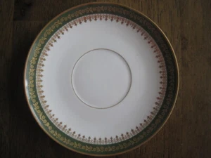 GDA Limoges Raised Gold Stars & Scrollwork & Green Demitasse Saucer - Picture 1 of 4