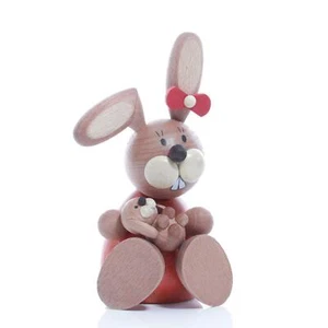 Osterartikel Osterhase mit Hasenkind Höhe=11cm NEU Osterdeko Osterhasenfigur  - Bild 1 von 2