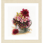 Lanarte Counted Cross Stitch Kit: Pink Blush Bouquet (Linen)