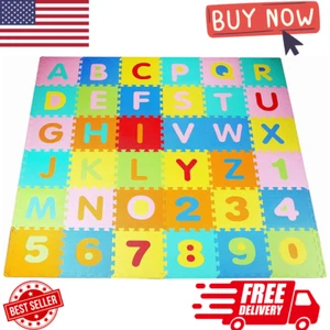 Kids Puzzle Exercise Play Mat with EVA Foam Interlocking Tiles fun baby alphabet - Picture 1 of 24