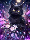  Schwarze Diamanten Kunst Malsets für Erwachsene, Schmetterling Blume Diamant Katze