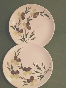 2 Blue Ridge Southern Potteries SUNNY SPRAY Skyline Luncheon Plates 8 1/2" - Picture 1 of 4