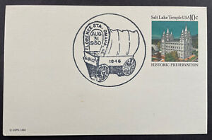 UX83 Florence Station 1646 NE Salt Lake Temple 1980 Postal Card 10c