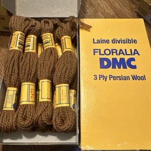 DMC Floralia Laine Divisible 100% Wool 9 Skeins Needlepoint Yarn 7477 Med Brown - Picture 1 of 4