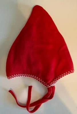 HANNA ANDERSSON New Hat XXS Red, Ties, Stitching, Soft, Warm, 0-6 mos - Image 1 of 2