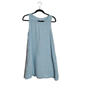 Vestido Sigrid Olsen Mujer Azul Bolsillos Trapecio Cambio Lagenlook Talla Mediana - Imagen 1 de 7