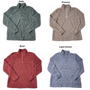 Eddie Bauer Women's Quarter Button Up Front Pockets Pullover Sweater - Imagen 1 de 10