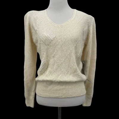 Suéter Marigot Clásico Vintage Talla M Marfil Seda Angora Conejo Pelo Manga Abullonada Foto 1 de 4