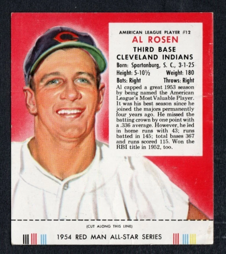 Tarjetas de béisbol 1954 Red Man Tobacco - Elige tu tarjeta Foto 1 de 1