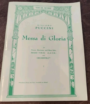 Messa Di Gloria Puccini Tenor Baritone Bass Solo SATB and Orchestra Vocal Score - Image 1 of 3
