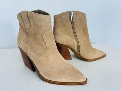 New Vince Camuto Gredile Beige Suede Pointed Toe Booties, Women's US Sz 7, EU Sz - Image 1 of 4