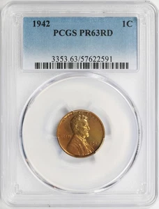 1942 Proof 1c Lincoln Wheat Cent PCGS PR63RD - Picture 1 of 4