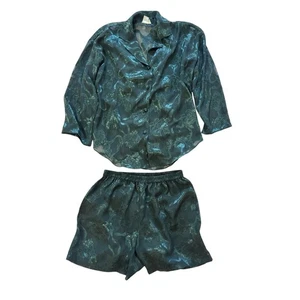 Vintage Victoria’s Secret Gold Label grün transparenter Satin PJ Set Größe Small romantisch - Bild 1 von 9