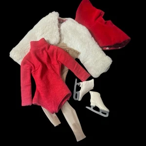 vintage Barbie Ice Breaker Outfit #942 Great Condition Red & White Nylons - Picture 1 of 7