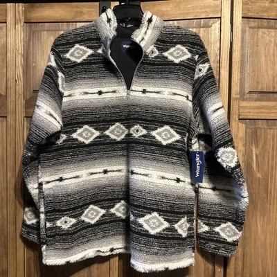 Neu mit Etikett Wrangler Herren-Fleecepullover mit Viertelreißverschluss Größe Large - Bild 1 von 4