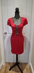 NWT Special Edition Redherring Red Satin Evening Party Drss Size 12 - Picture 1 of 11