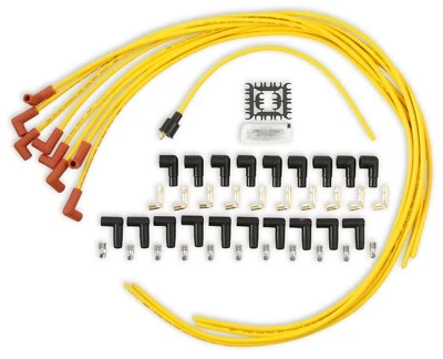 Accel 4041 Super Stock Universal 8mm Spark Plug Wire Set - Yellow 90° Boots - Image 1 of 4