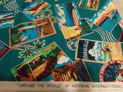 32" X 42" "AROUND THE WORLD" HAWAII & HONOLUW PLUS FABRIC/by HOFFMAN #5158 - Image 1 of 3