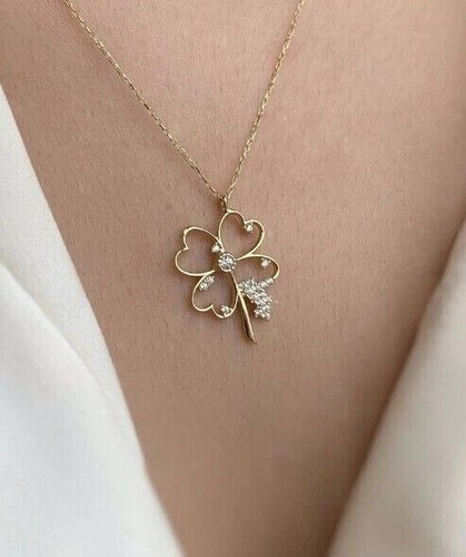 VETEMENTS Ciondolo tondo simulato 1 ct a forma di fiore diamante placcato oro giallo 14 carati ARGENTO