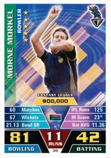 ✺New✺ 2016 2017 KOLKATA KNIGHT RIDERS IPL Cricket Card MORNE MORKEL Topps Attax