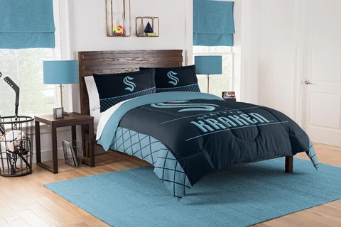 Seattle Kraken NHL Full/Queen Comforter Set "Draft" Cover