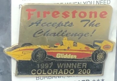 SEALED Tony Stewart 1997 Pikes Peak Win Pin Firestone 500 Indy IndyCar IRL  - Image 1 of 4