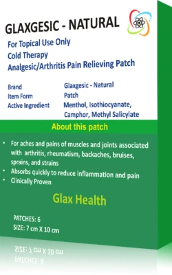 GLAXGESIC-NATURAL Analgesic/Arthritis Pain Relief Patch (6 large patches/box) - Image 1 of 3