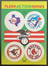 1990 FLEER ACTION SERIES MLB BASEBALL STICKER RANGERS BLUE JAYS ORIOLES RED SOX