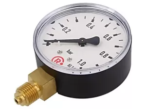 112-K Manometer 0-1bar 63mm Temp: -20-60°C Mat.Geh: Kunststoff PNEUMAT - Bild 1 von 1