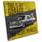 Car Garage Rules   Transportation CANVAS WALL ART Picture Print VA