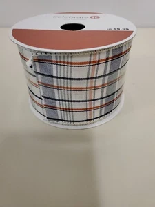 Celebrate It Wired Ribbon 2.5 x 25ft Plaid Fall/Buffalo Check Polyester Rolls - Picture 1 of 4