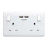 Masterplug Nexus 822DP Doppelsteckdose – 13 A, Doppelpolig, Weiß, Mit Schraubdeckeln