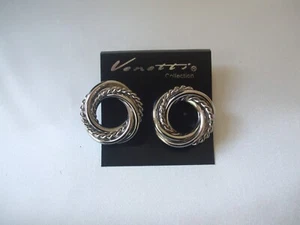 Silver Coloured Open Knot Stud Earrings Plain And Twisted Rope Pattern New - Picture 1 of 1