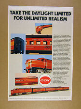 1972 Cox Southern Pacific Daylight Limited HO Model Train photo vintage print Ad